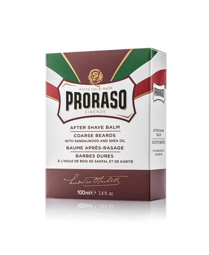 Proraso Aftershave Balm Nourish | Sandalwood & Shea Butter | Coarse Beards Treatment | 100ml
