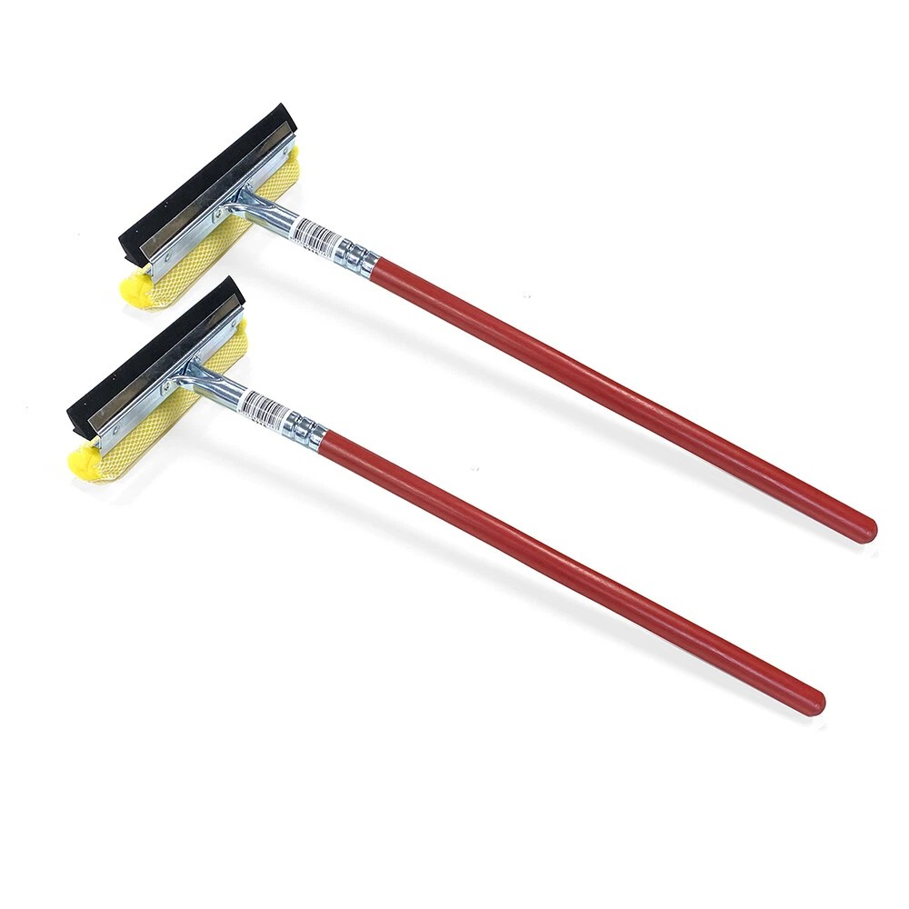 Rubber Squeegee x 2 | Scrubber Sponge | Glass Window | Wind Screen Car Wash Cleaner