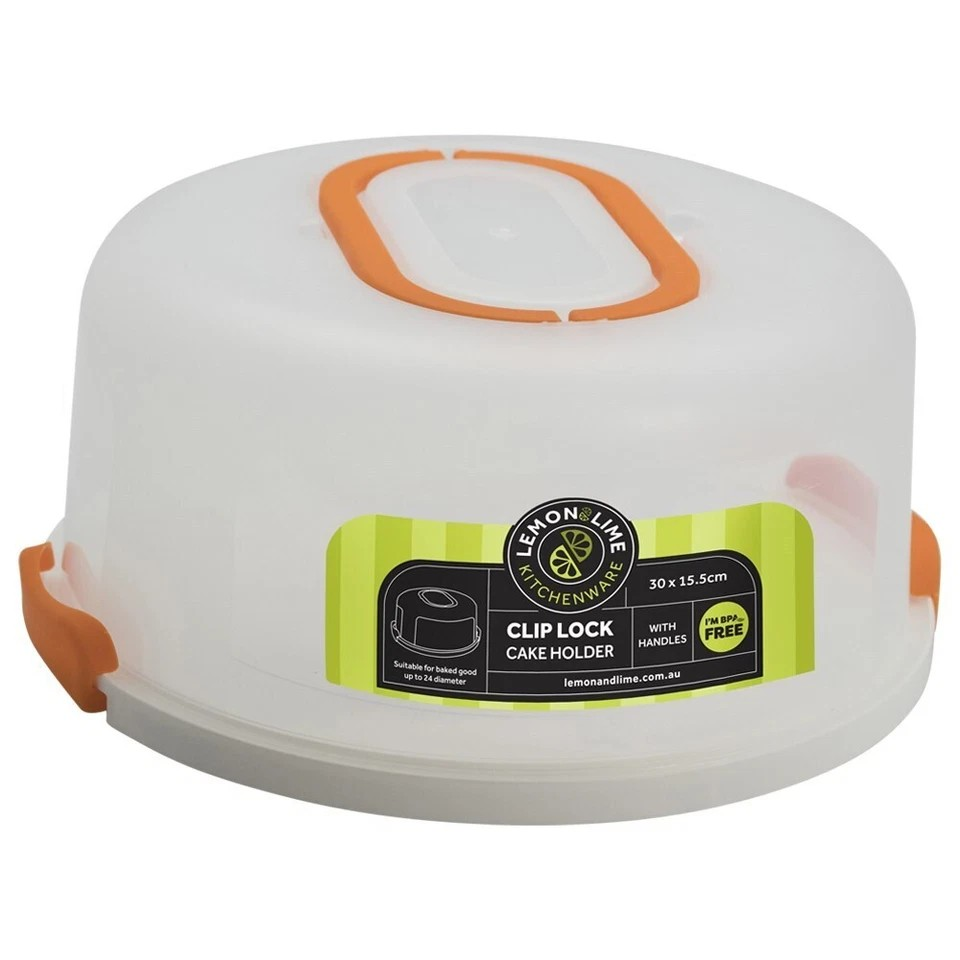 Lemon & Lime 30cm Round Plastic Cake/Dessert Container Box Holder w/Lid Assorted