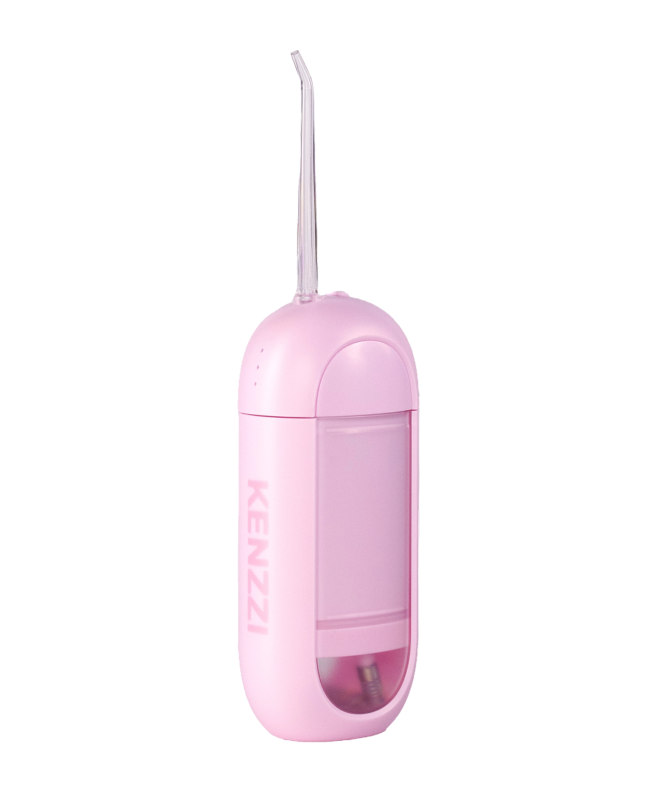 KENZZI Portable Water Flosser – Guava | Compact Travel Design | 4 Nozzle Heads | 40-Second Reservoir | Oral Care Upgrade