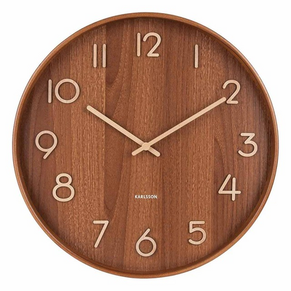 Karlsson Basswood Wall Clock | Modern Clock | Wooden Large Wall Mounted Clock