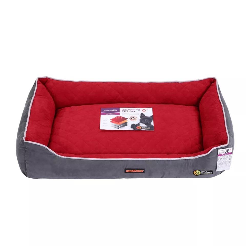 Paws & Claws | Self Warming/Thermal Insulated Walled | Dimensions 90x60cm | Pet/Dog Bed Large