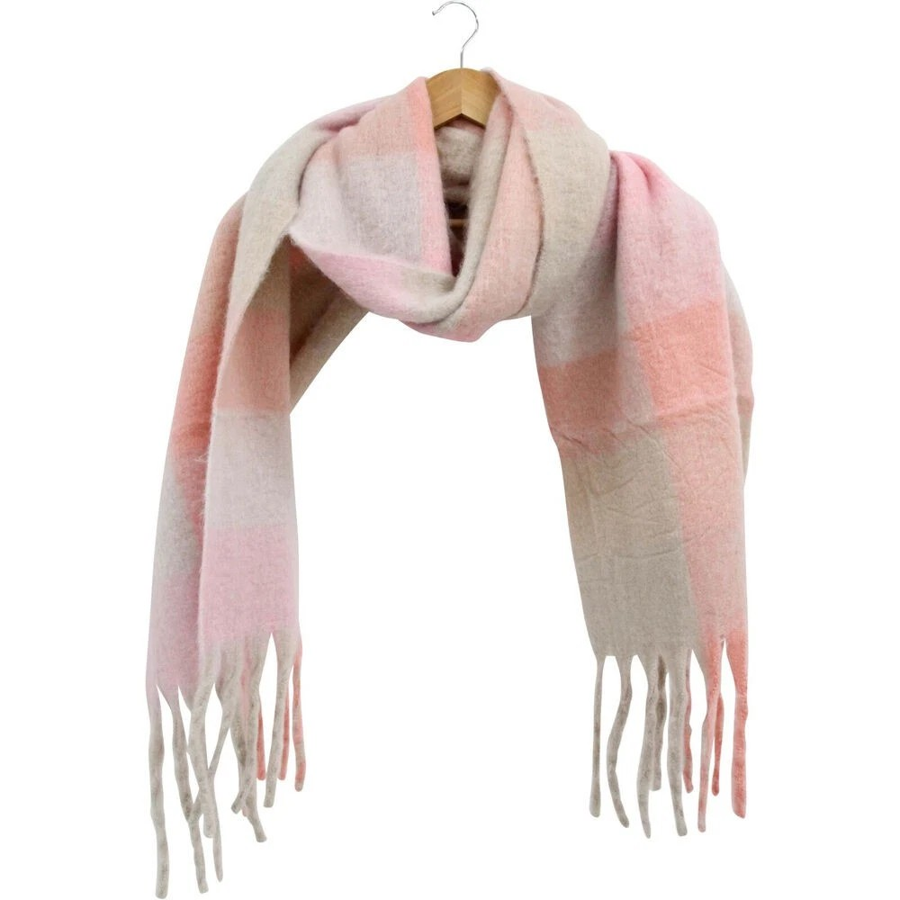 Long Scarf | Women's Pink Horizon Patterned Winter Scarf  | 45x230cm Blue/White