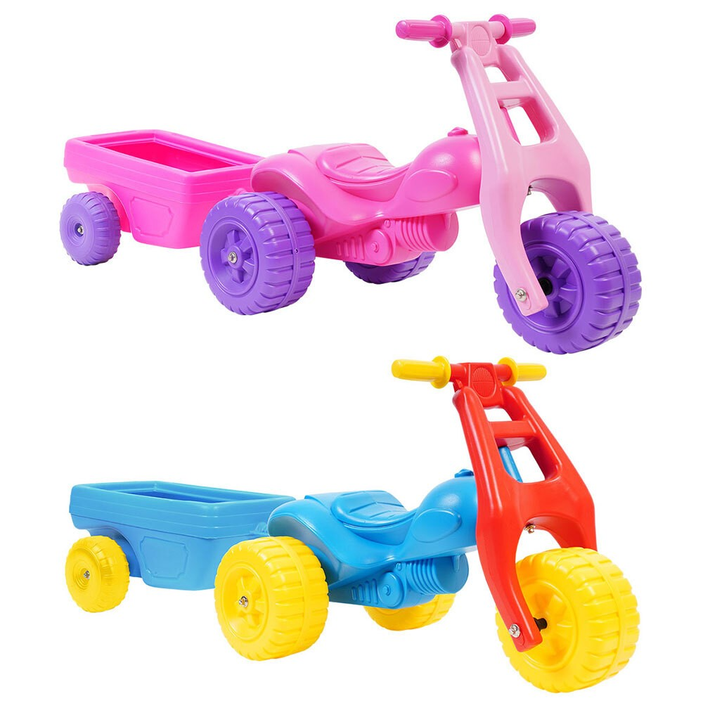 Avoca ATV Push Kick Trike w/ Trailer Junior/Toddler/Kids 1-3y Ride-On Toys