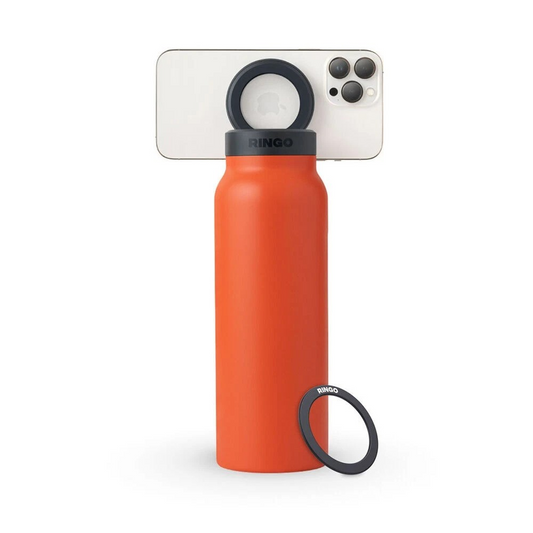 Ringo 710ml Insulated Water Bottle | MagSafe Phone Mount | Orange Stainless Steel