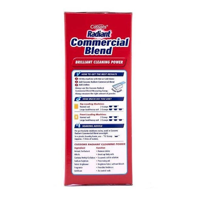 Cussons Radiant Commercial Blend Front/Top Loader Powder | 6PK x 2kg Clean Fresh