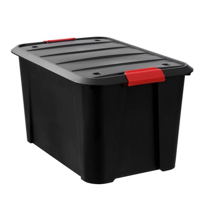 Boxsweden Garaz | Eco Storage Organiser | Box/Tub w/ Wheels 50L | Assorted 4Pk | Clip Lock d