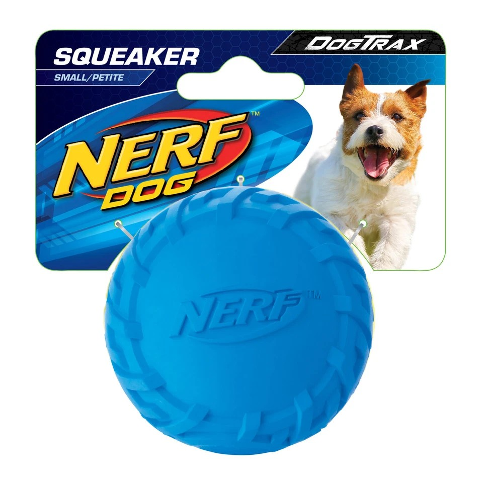Nerf Dog 2.5" Small Tire | Squeak Ball Interactive Rubber Textured | Small Dog x2