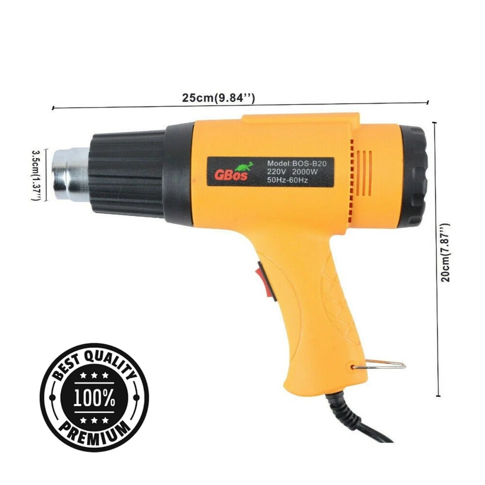 Electric Heat Gun | 60~650℃ 220V 2000W | Electric Heating Hot Air Gun | Temperature Power Tool | Loosen Rusty Bolts | Fire Starter |