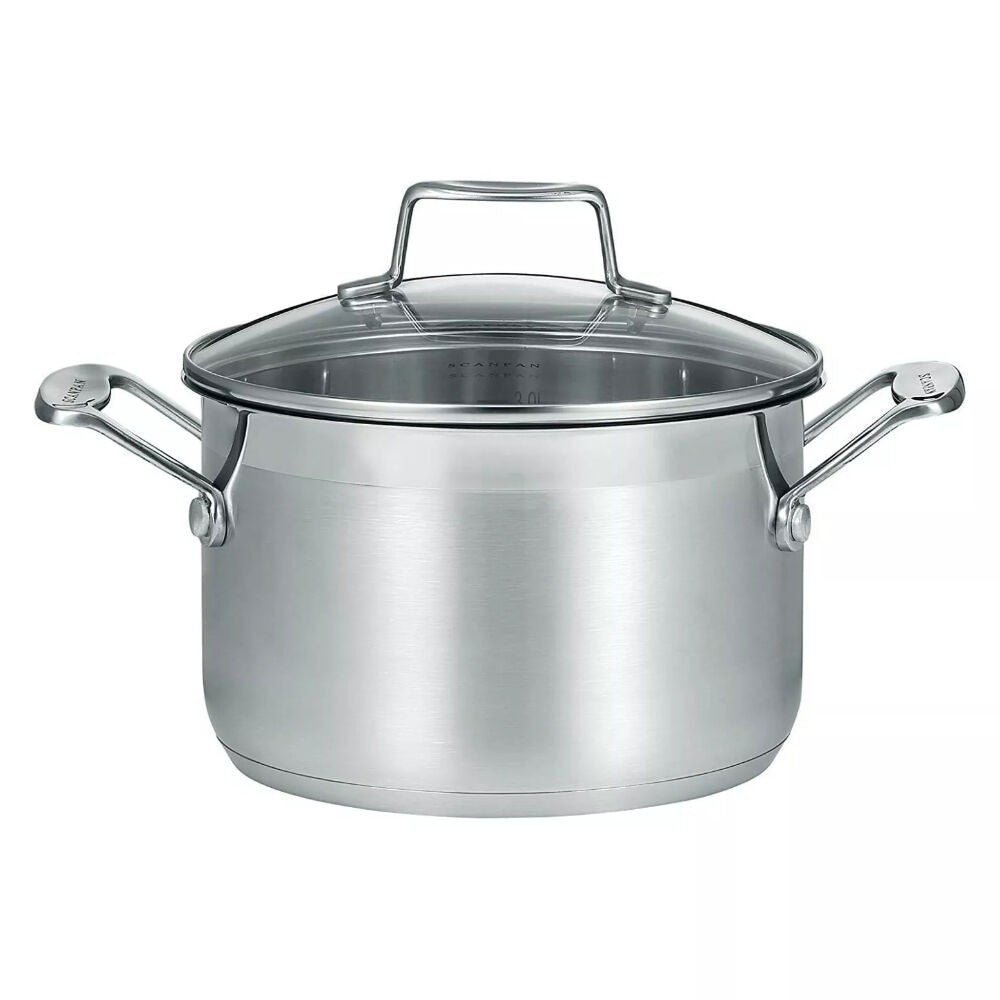 Scanpan Impact 24cm Stock Pot Pasta Cooking Pot 4.8L Stainless Steel Casserole with Lid
