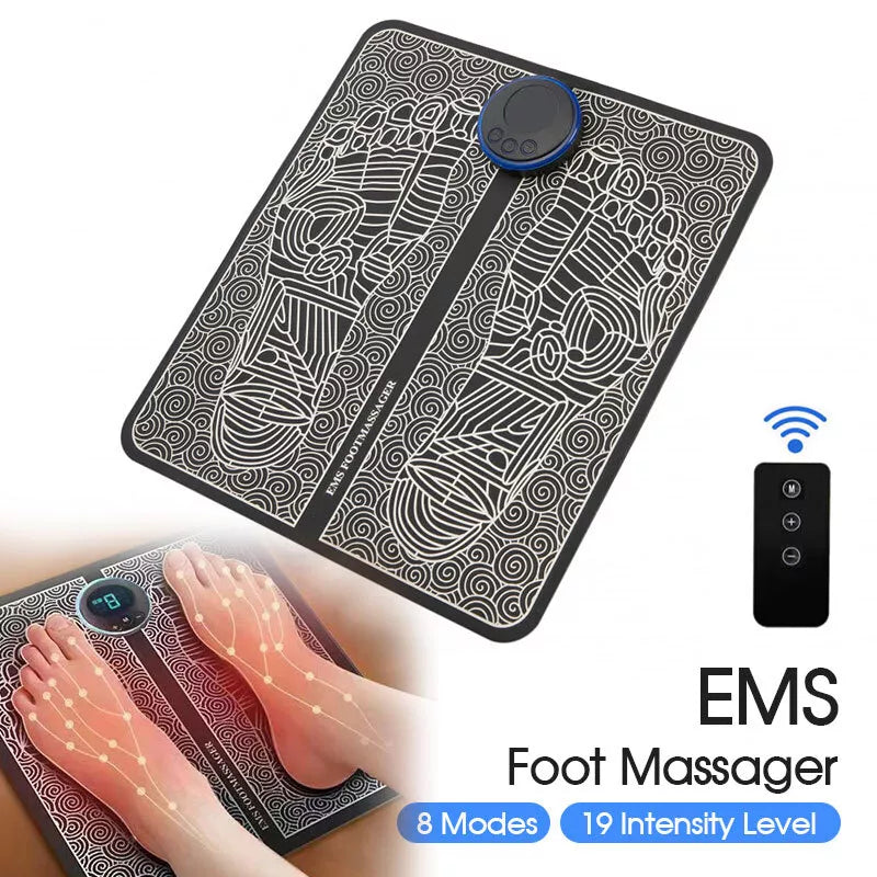 Electric Foot Massager Mat | Relax Muscle Stimulator | USB Recharge Massage Pad | Eight Modes |