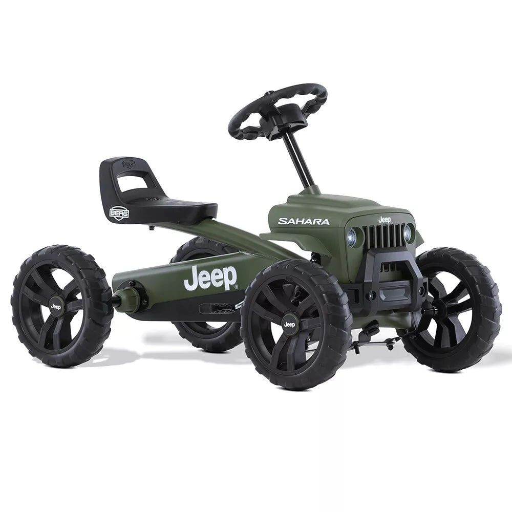 Berg Jeep Buzzy | Kids/Children's Pedal Go Kart Ride On Toy | Sahara Green 2-5y