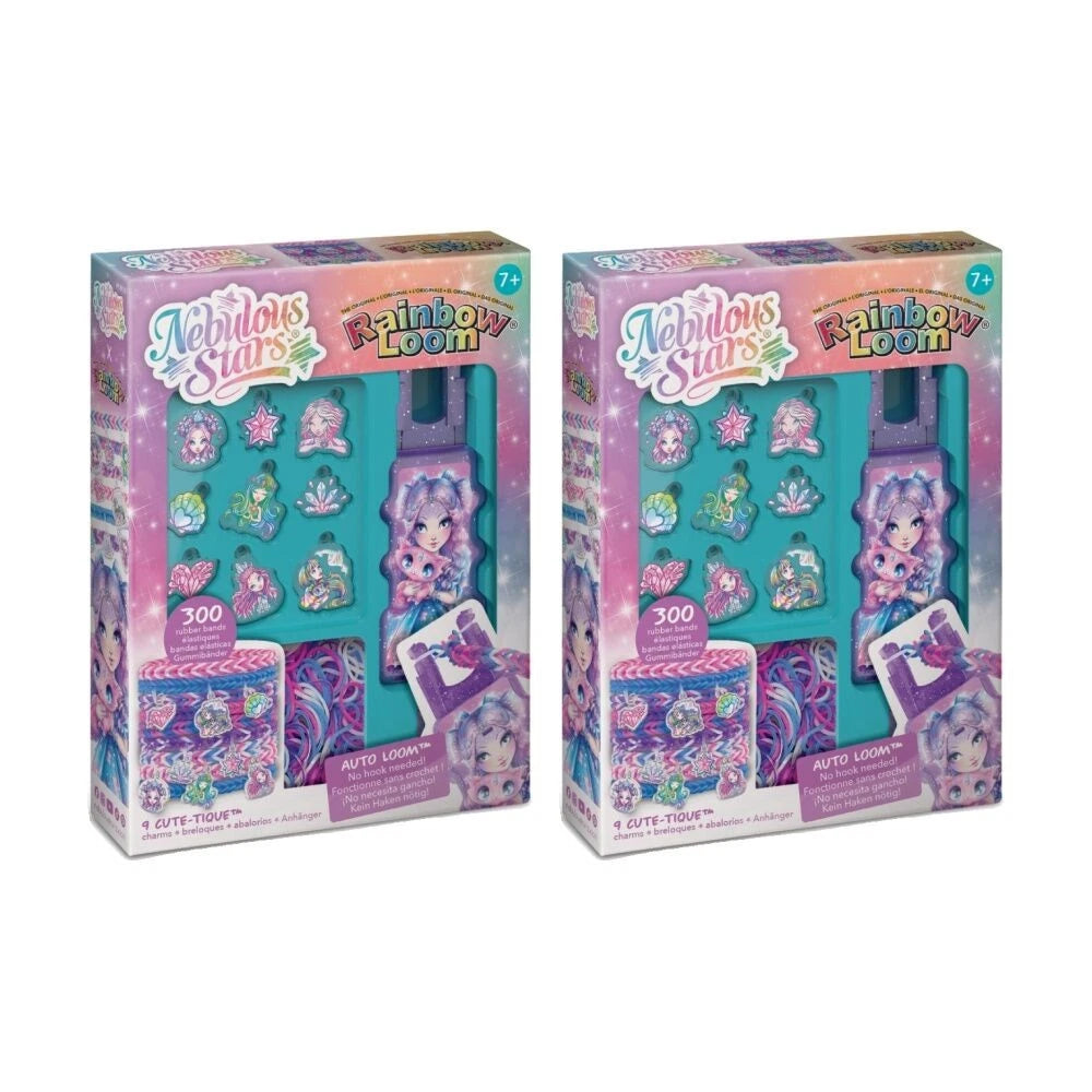 2PK Nebulous Stars Rainbow Loom NS Auto Charm Set 300 Elastics 9 Cute