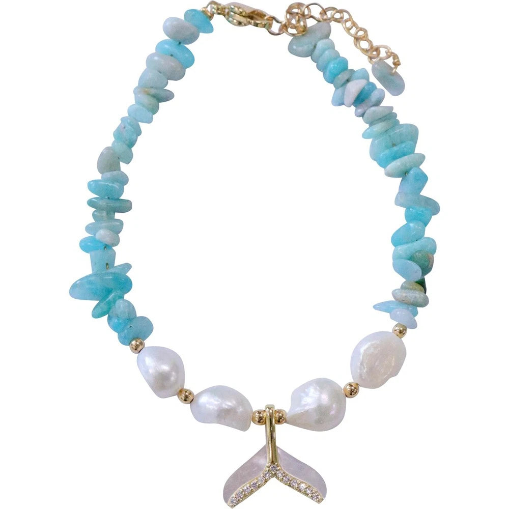 LVD Bracelet Freshwater Pearl Marine Stylish Natural Jewelry/Accessory 17cm