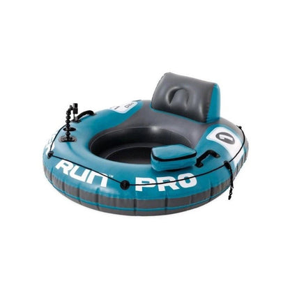 Intex River Run 1 Pro Inflatable Outdoor Floating Pool/Lake Water Tube | River Adventures | Go-Pro/Phone Mount | Two Air Chambers for Safety | All Round Grip | Cupholder
