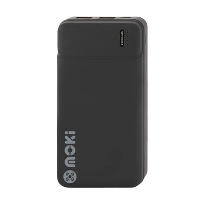 Moki Portable Travel Power Bank USB-C/USB-A Compact Black 20000mAh