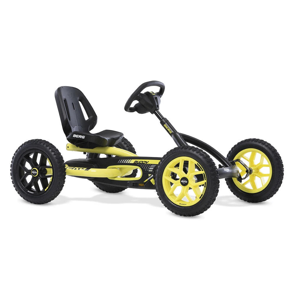 Berg Buddy Cross 2.0 Kids/Children's Pedal Go Kart | Ride On Toy Yellow/Black | Suitable for 3-8y