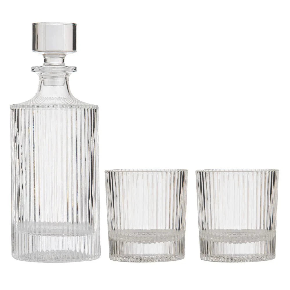 Tempa Cyrus 3 Piece Whisky Set | Cocktail Lovers | Home Bar | Ribbed Design
