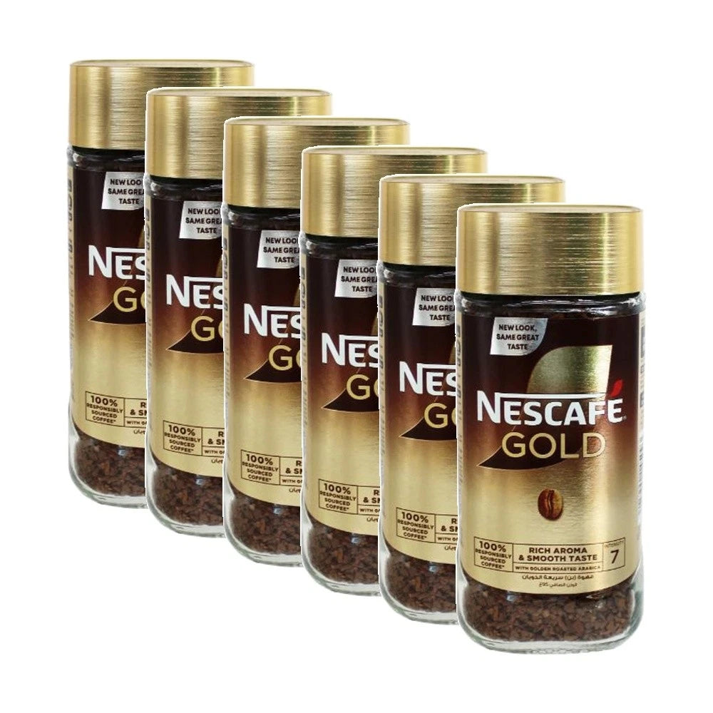 Nescafe Jar Gold 6PK | Dark Roast Intense Strong Instant Coffee 95g