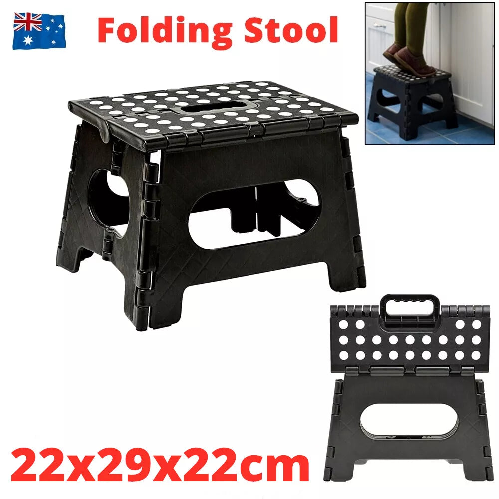 Folding Step Stool 22cm | Portable Plastic Chair | Store Flat | Outdoor Camping Seat