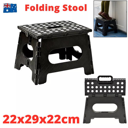 Folding Step Stool 22cm | Portable Plastic Chair | Store Flat | Outdoor Camping Seat