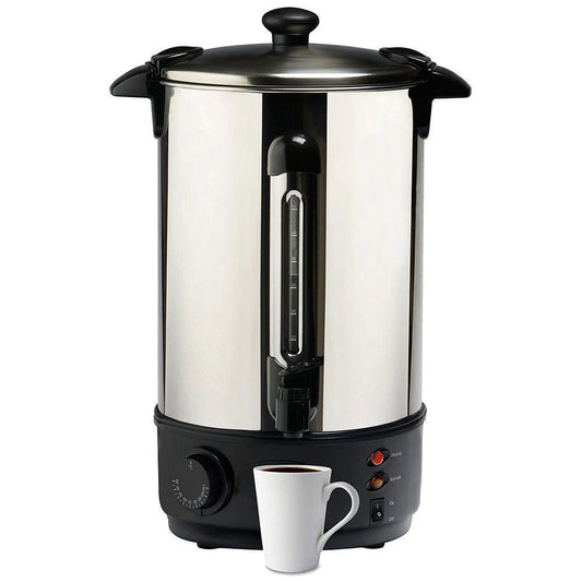 Hot Water Urn with tap - 10L | 40 Cup Electric Stainless Steel Hot Water Boiler | Quick Heat 2000 Watts
