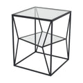 NF Living Cube Crisis SideTable 40x50cm Metal & Mirror Glass Finish