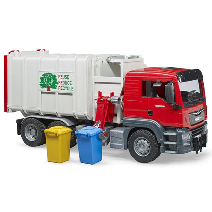 Side Loading Garbage/Recycling Truck w/Bin | Model MAN TGS | Size: 53 x 19 x 25.7 cm 1:16 | High Detail Model