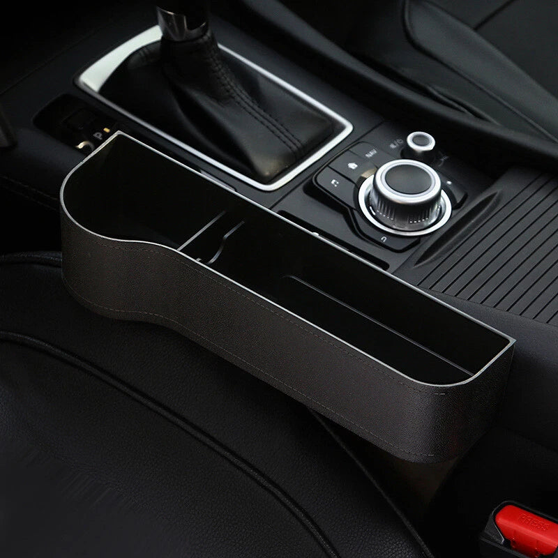 Car Seat Storage Box & Console | 2PCS Side Pocket Coin Phone Organizer | Cup Holder