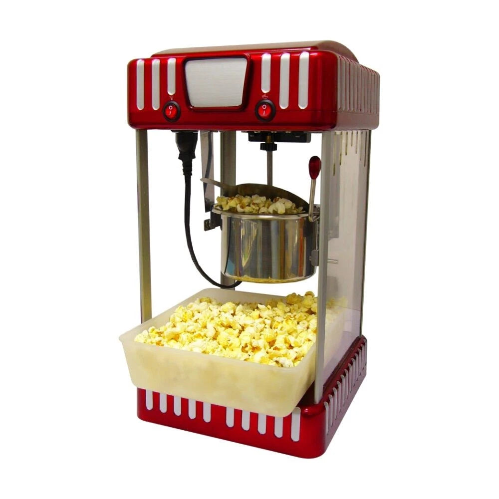 Airflo Electric Popcorn Maker | 4.5L Stainless Steel Kettle | 44cmx26cmx28cm | Retro Design Cinema Style |