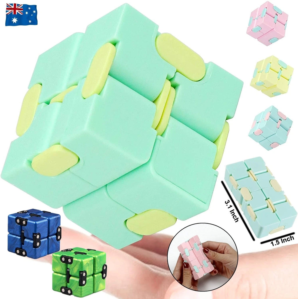 BLUE Fidget Infinity Cube | Sensory Autism Anxiety Stress Relief | Toy ...