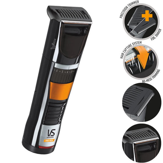 The Beard Precision Trimmer | Cordless/Rechargeable Facial Hair Trimmer| VS Sassoon Stainless Steel Blades