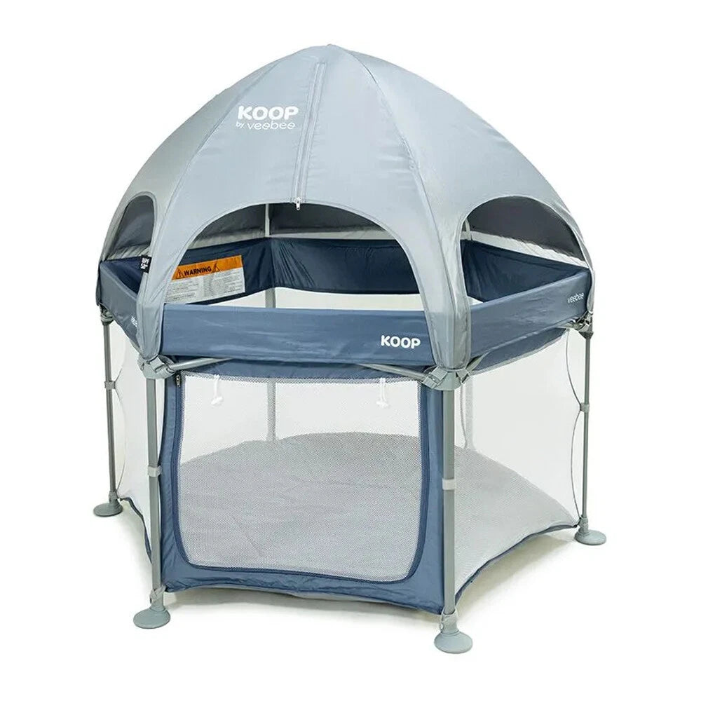 Vee Bee Koop Kids/Childrens Indoor/Outdoor Play Yard/ w/ Carry Bag And Canopy