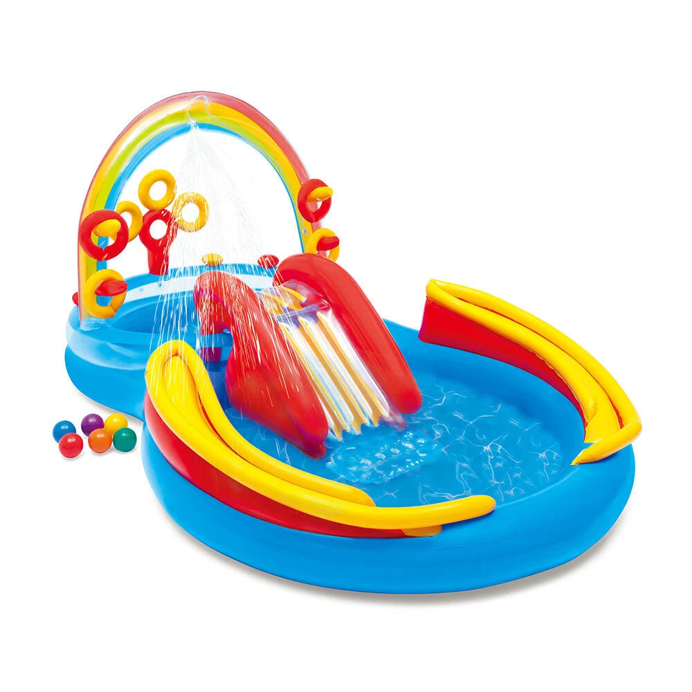 Intex Rainbow Ring 2.97m Play Centre Inflatable Swimming Pool Outdoor Kids 3y+