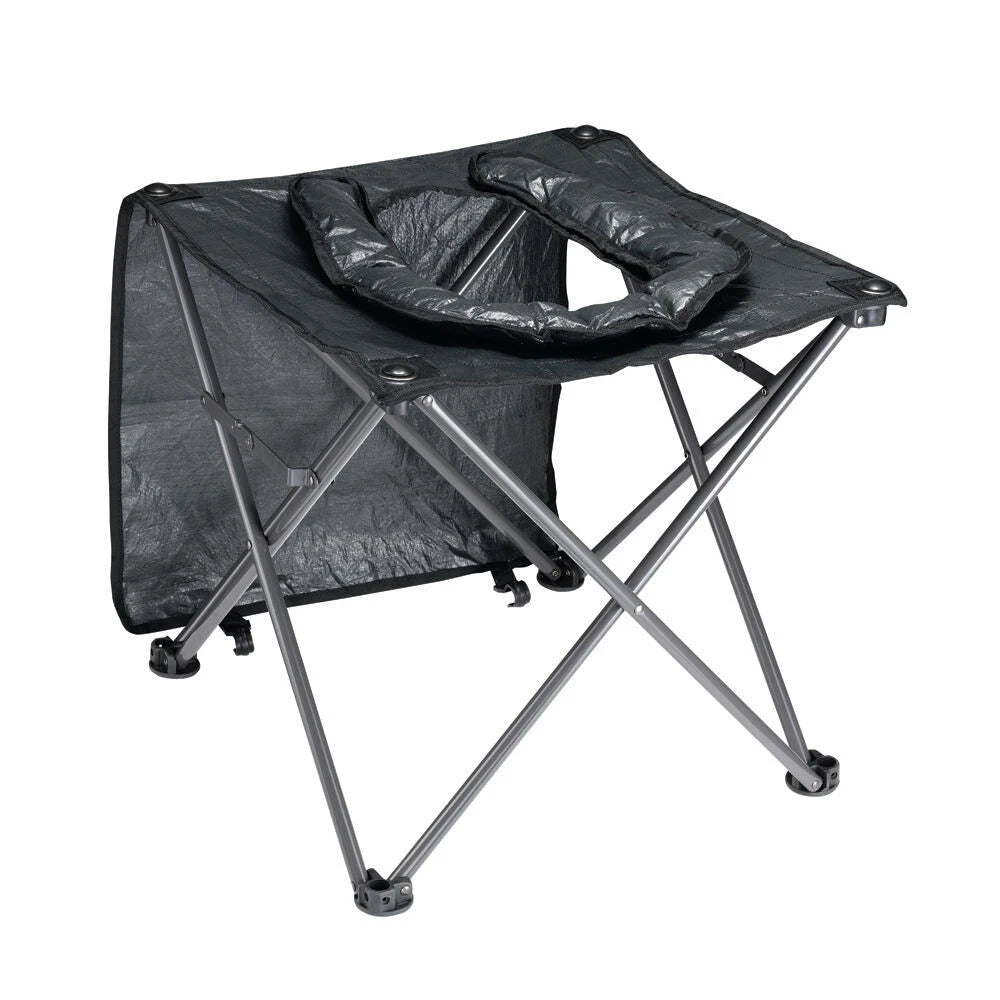 OZtrail Portable Camping Outdoor Folding Toilet Chair 48x48cm Camp Gear Black