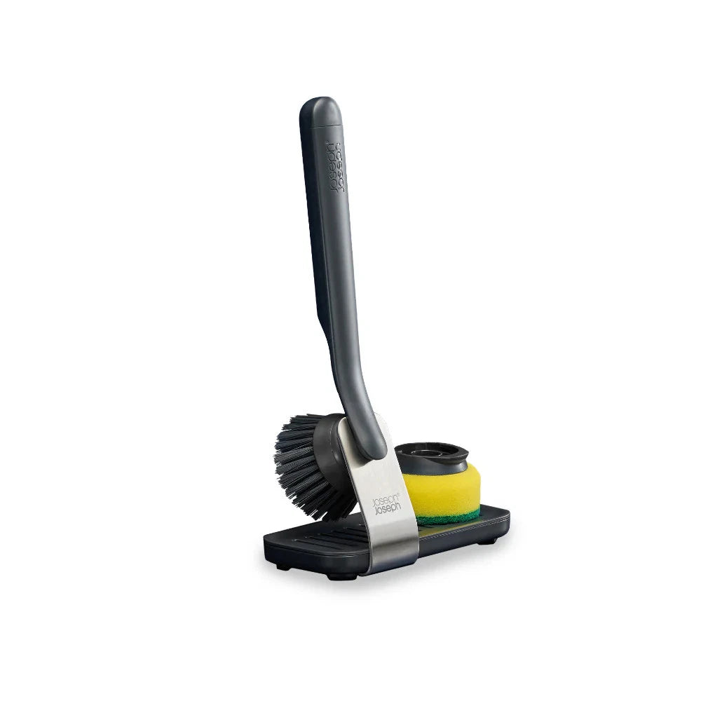 Joseph Joseph Sinktech Dish Brush And Sponge | Set With Large Stainless Steel Head | Interchangeable Heads