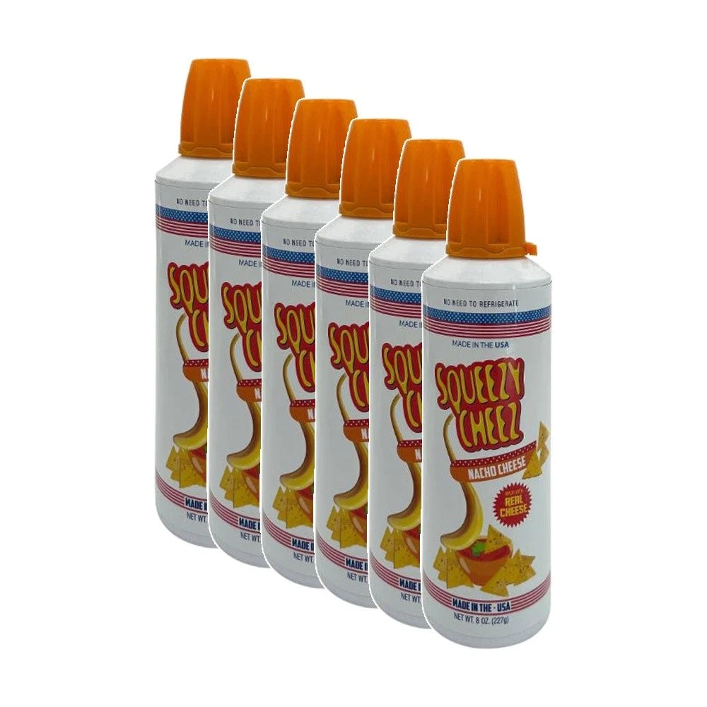 Squeezy Cheez Nachos 6PK - Cheese In A Can Made W/ Real Cheese 227g