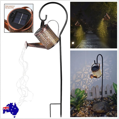 Solar LED Watering Can | Fairy String Light | Outdoor Garden Decor Waterfall Lamp