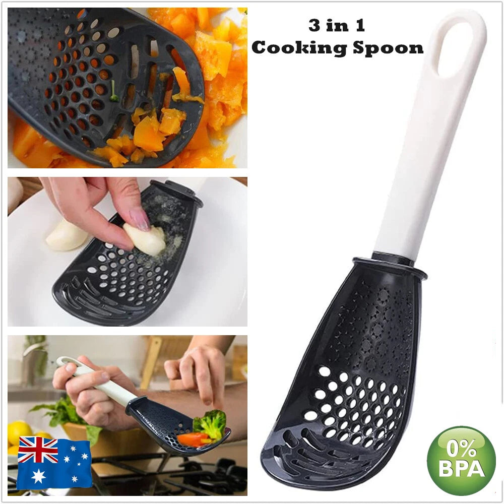 Multi-function Kitchen Utensil Spatula Spoon Cooking Tool Cookware Potato Ricer