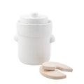 Davis & Waddell Fermentation Crock Stoneware Pot 25cm/3L Storage w/ Lid White