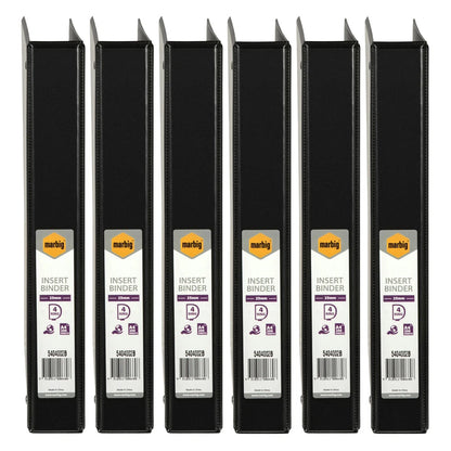 Marbig Clearview 4 D-Ring Insert Binder | 20pc A4 File 25mm Document Organiser Black
