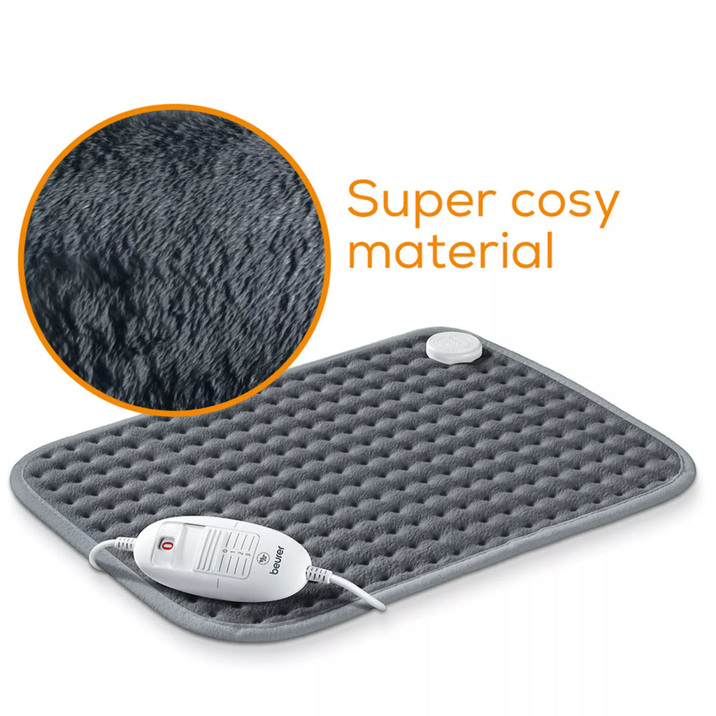 Beurer Electric Heating Pad Warmer | Heat Therapy Mat Neck Shoulder Back Pain Relief | Fleecy Micro Fibre