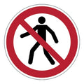 Durable Pedestrian Prohibited 43cm Floor Safety Marking Sign Self-Adhesive Red