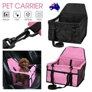 Travel Cat Dog Pet Car Carrier | Pink Puppy Booster Seat | Auto Carrier Safety Protector Basket