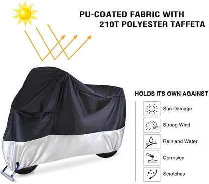 Motorcycle Cover Waterproof | Size XXL | Wind Shelter Heavy Duty | Dust Storage Protective AU (Copy)