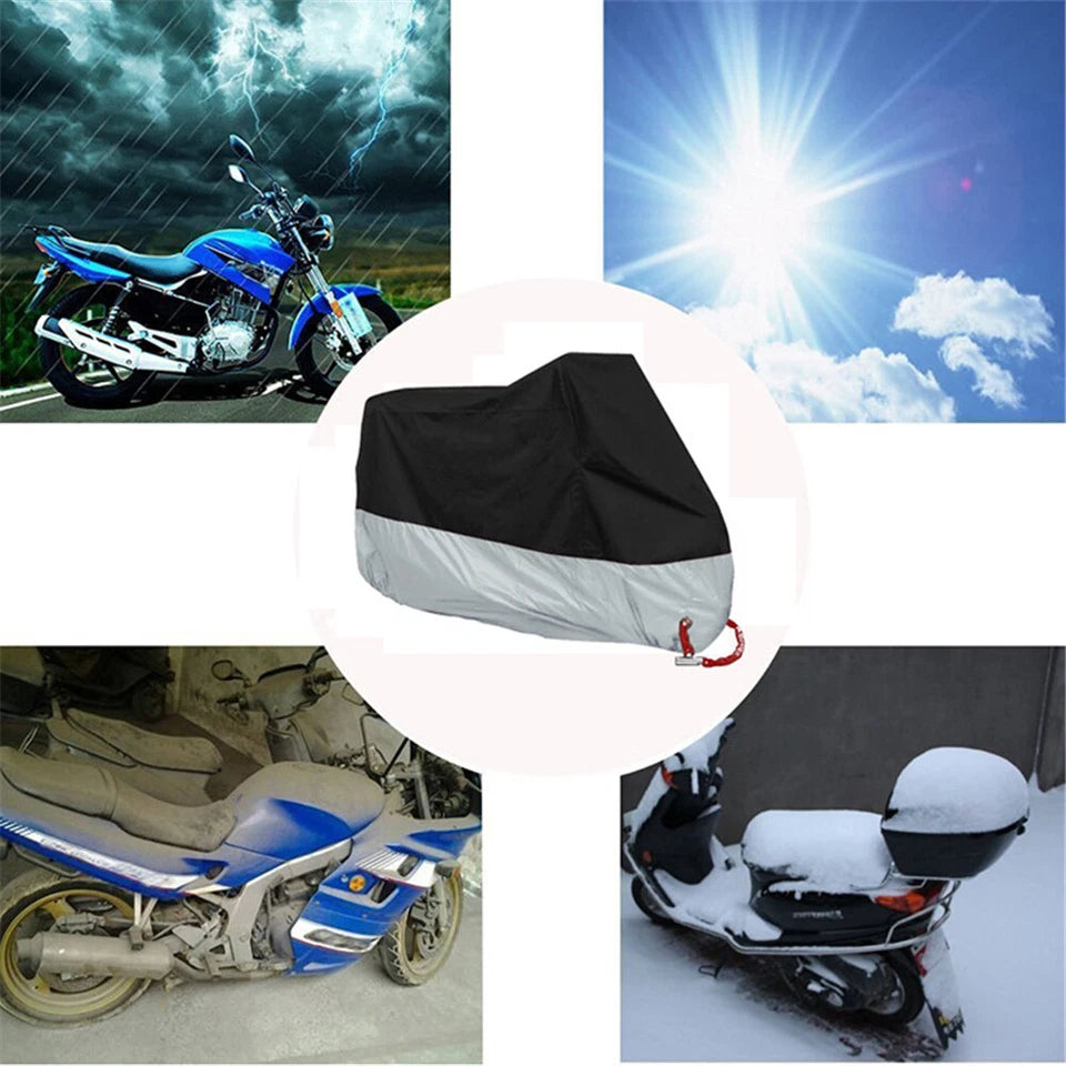 Motorcycle Cover Waterproof | Size XXL | Wind Shelter Heavy Duty | Dust Storage Protective AU (Copy)