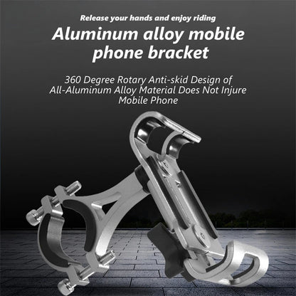 Aluminum Bicycle Handlebar Mobile Phone Holder | 360° Rotate Mount Universal | Non-slip pads