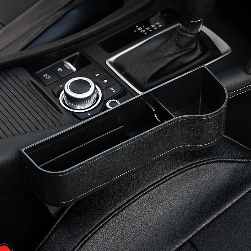 Car Seat Storage Box & Console | 2PCS Side Pocket Coin Phone Organizer | Cup Holder