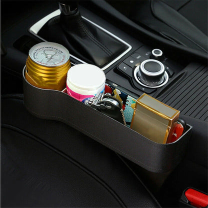 Car Seat Storage Box & Console | 2PCS Side Pocket Coin Phone Organizer | Cup Holder