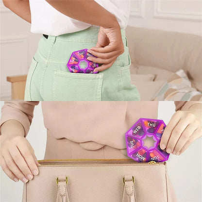 Pill Box Dispenser 7-Day | AM/PM Medication Organiser | Weekly Tablet Case 1Pc